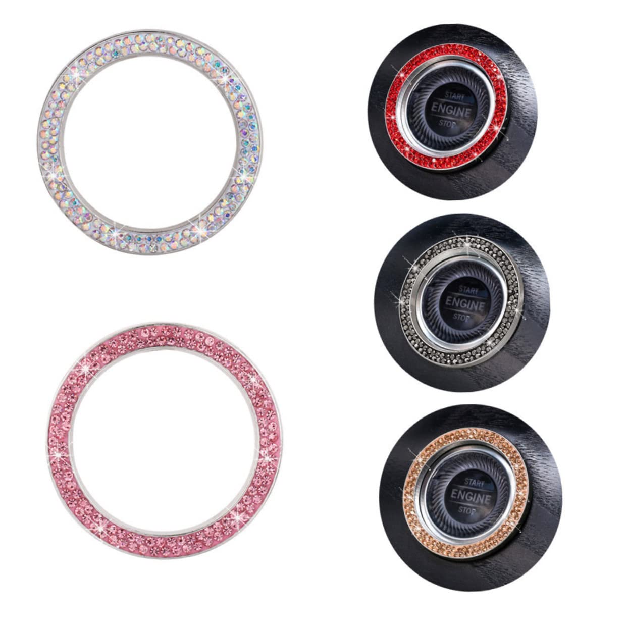 ULTECHNOVO 15 STK Auto Vorbaukappe Autoreifen Staubkappen Autoreifen Zubehör Autoreifen Schmuck Auto-Motor-Start-Stopp-Dekoration Ventildeckel Strass-Reifenstaub Zündknopfkappe starten rot