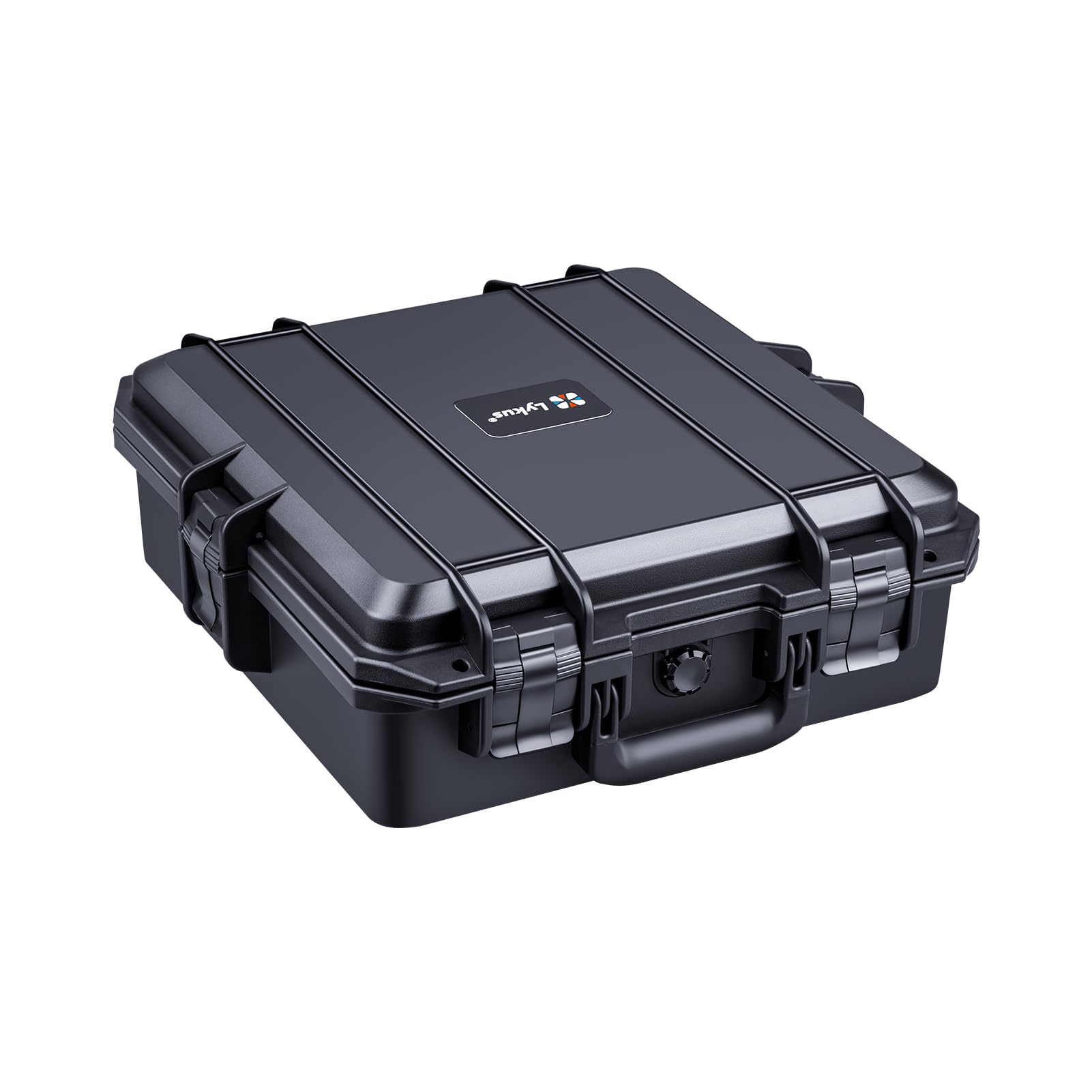 Lykus HC-3610 Custodia/Valigia/Case rigida impermeabile con schiuma personalizzabile, Dimensioni interne 35,5x35,5x14 cm, Adatto per elettronica e altro