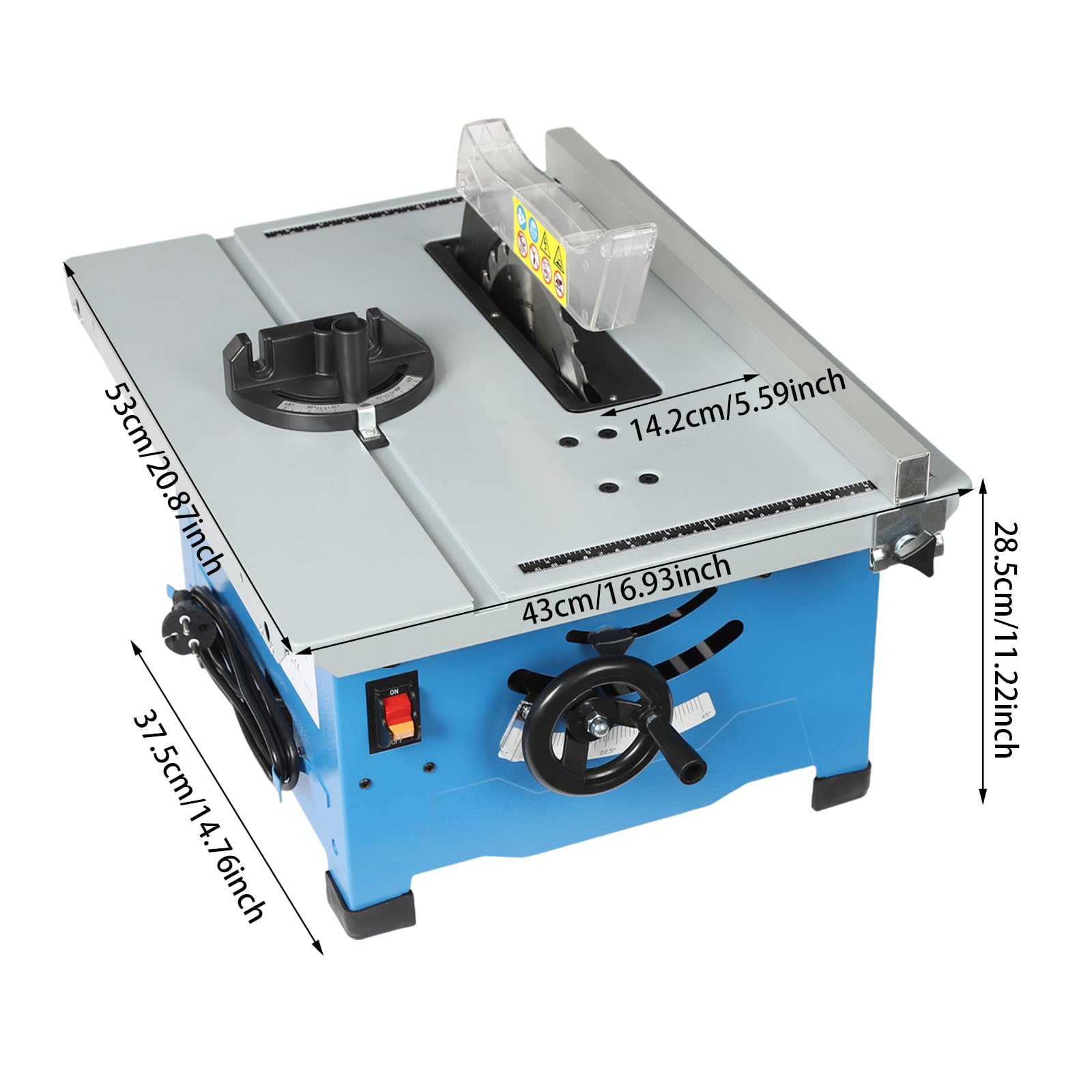 Piła tarczowa stołowa, 1400 W, 220 V, regulowany kąt, piła stołowa 4200 obr./min, do użytku domowego, do użytku domowego, do prac związanych z obróbką drewna, do 50 kg