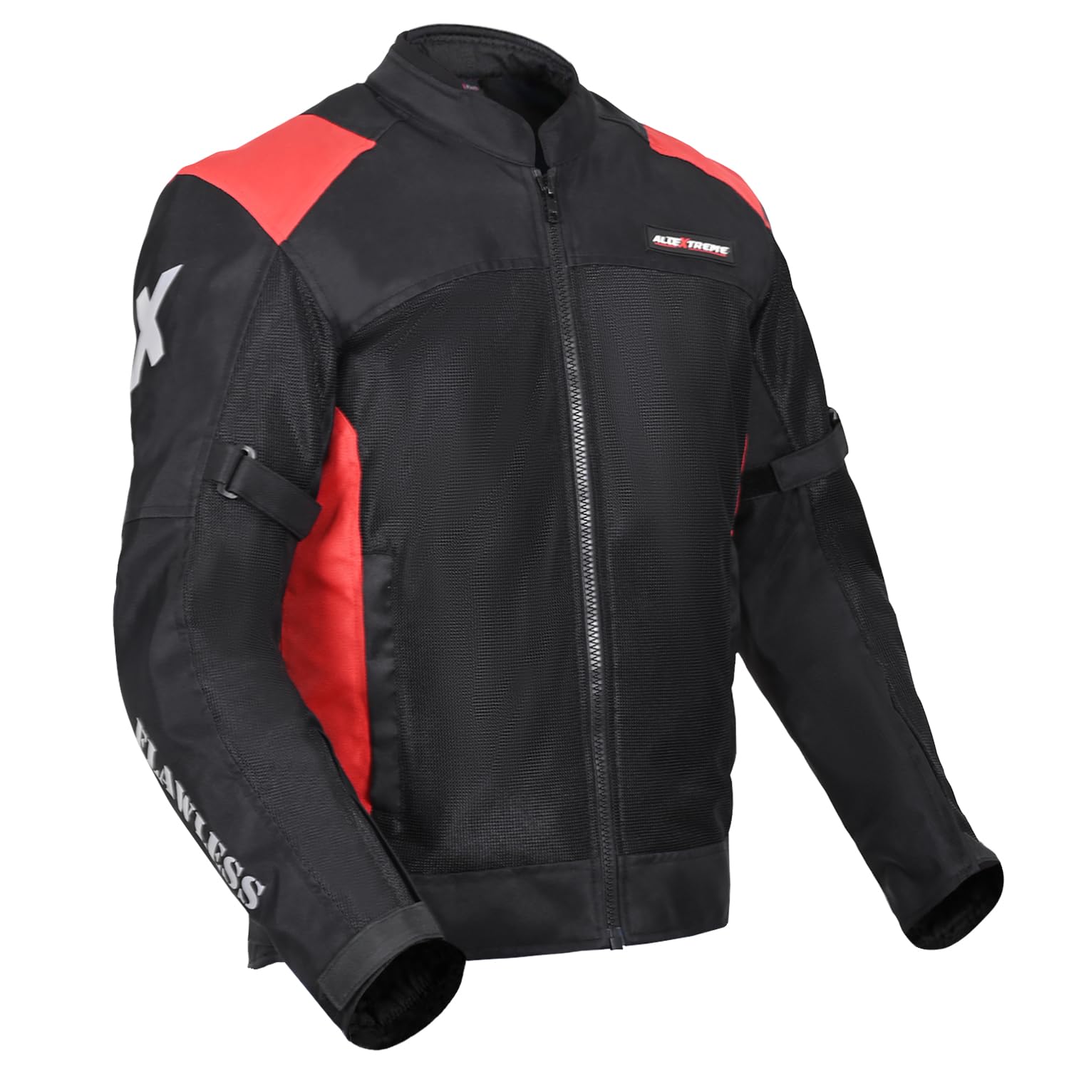 Allextreme FLAWLESS Unisex Riding Jacket CE Level 2 Certified Mesh Fabric Back Shoulder & Elbow Protection Guard and Reflective Stickers Motorcycle Rider Gear for Bikers (3XL, Red & Black)-picture-39