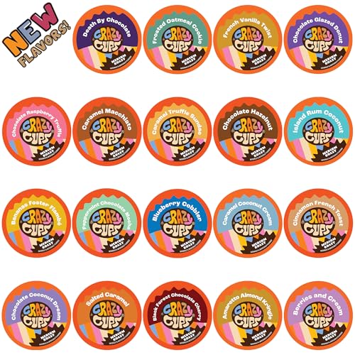 Crazy Cups Flavored Coffee in Single Serve Coffee Pods - Flavor Variety Pack for Keurig K Cups Machine from Crazy Cups, 20 Count
