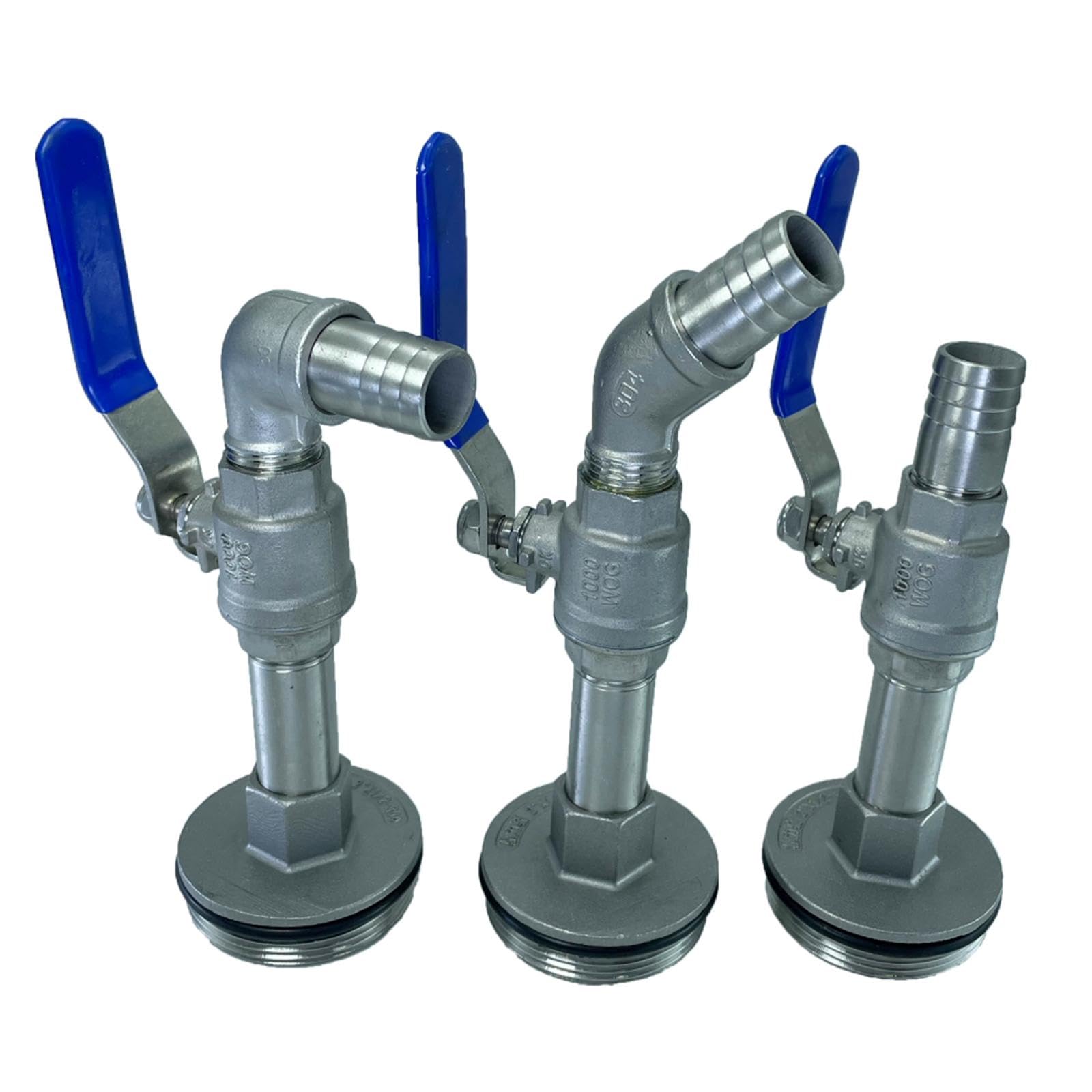 Raccordi Idraulici con Valvola a Sfera Dn50 Antiruggine Durevole Facile Installazione Connettore per Tubo Flessibile per Barilotto di Ferro 200/210 /, 90 gradi 20 mm