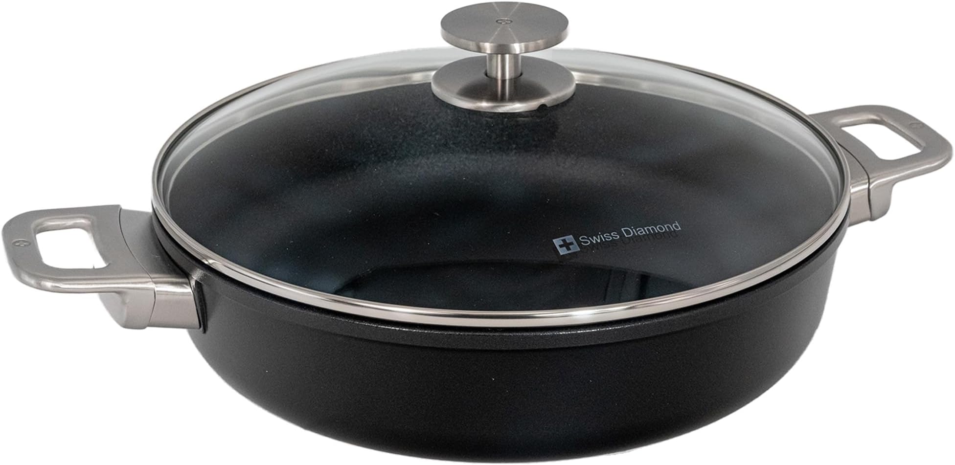 11 Inch 3.7 Quart Nonstick Sauteuse Pan with Lid - Dishwasher Safe and Oven Safe Sauteuse Pot