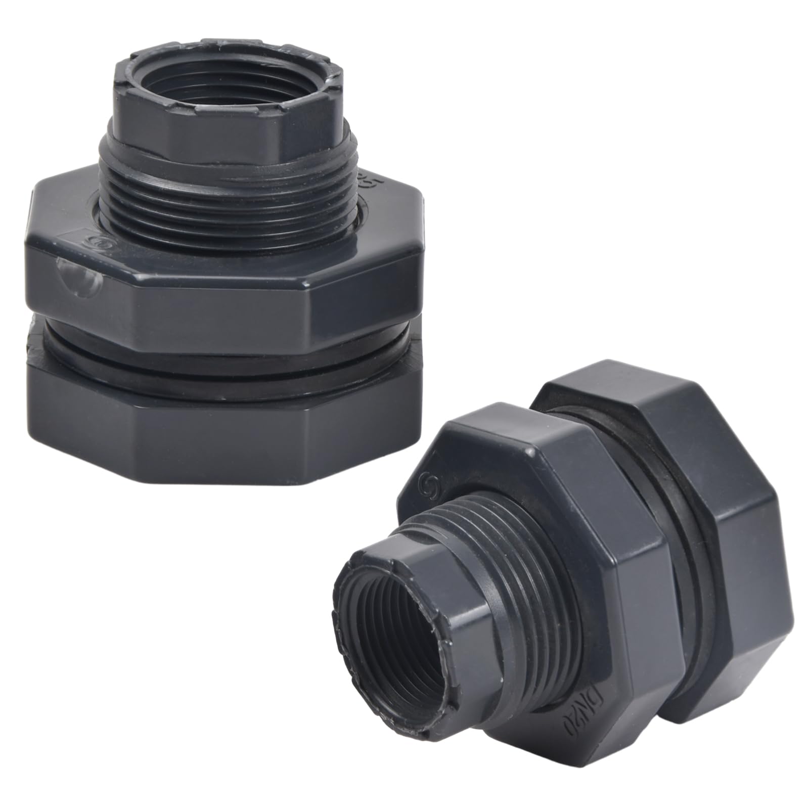 MAYGO Raccordo PVC Alta Temperatura 1-1/2 NPT - Manicotto Filettato Con O-Ring, Confezione 2 Pezzi - 5