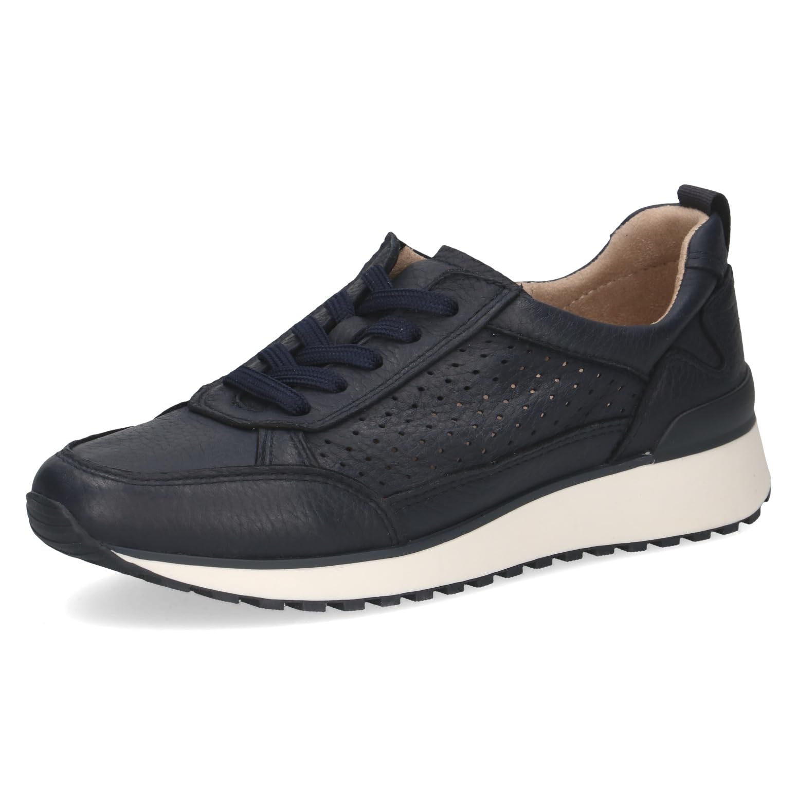 CAPRICE Women's Low-top Leather Sneakers with Laces, Blue (Ocean Deer), 7.5 UK