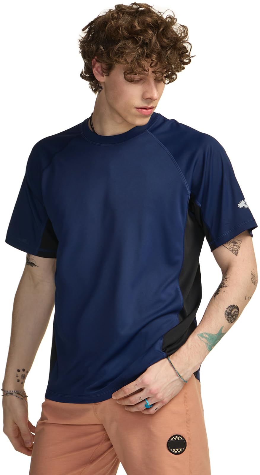 TSLAMen's Rashguard Swim Shirts, UPF 50+ Protection Quick Dry, Stretch Comfort Fit, Flatlock Seams, Outdoor & Water Sports