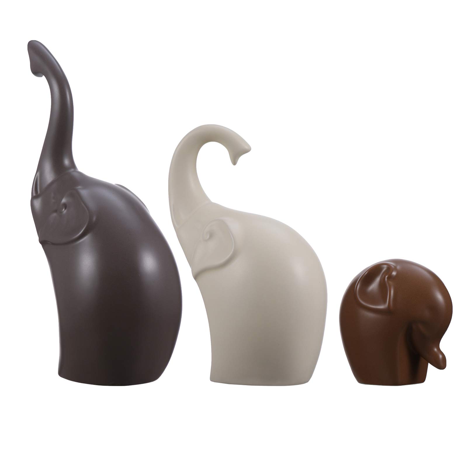 Abaodam Statuetta Animale in Ceramica 3 Pezzi per Decorazione