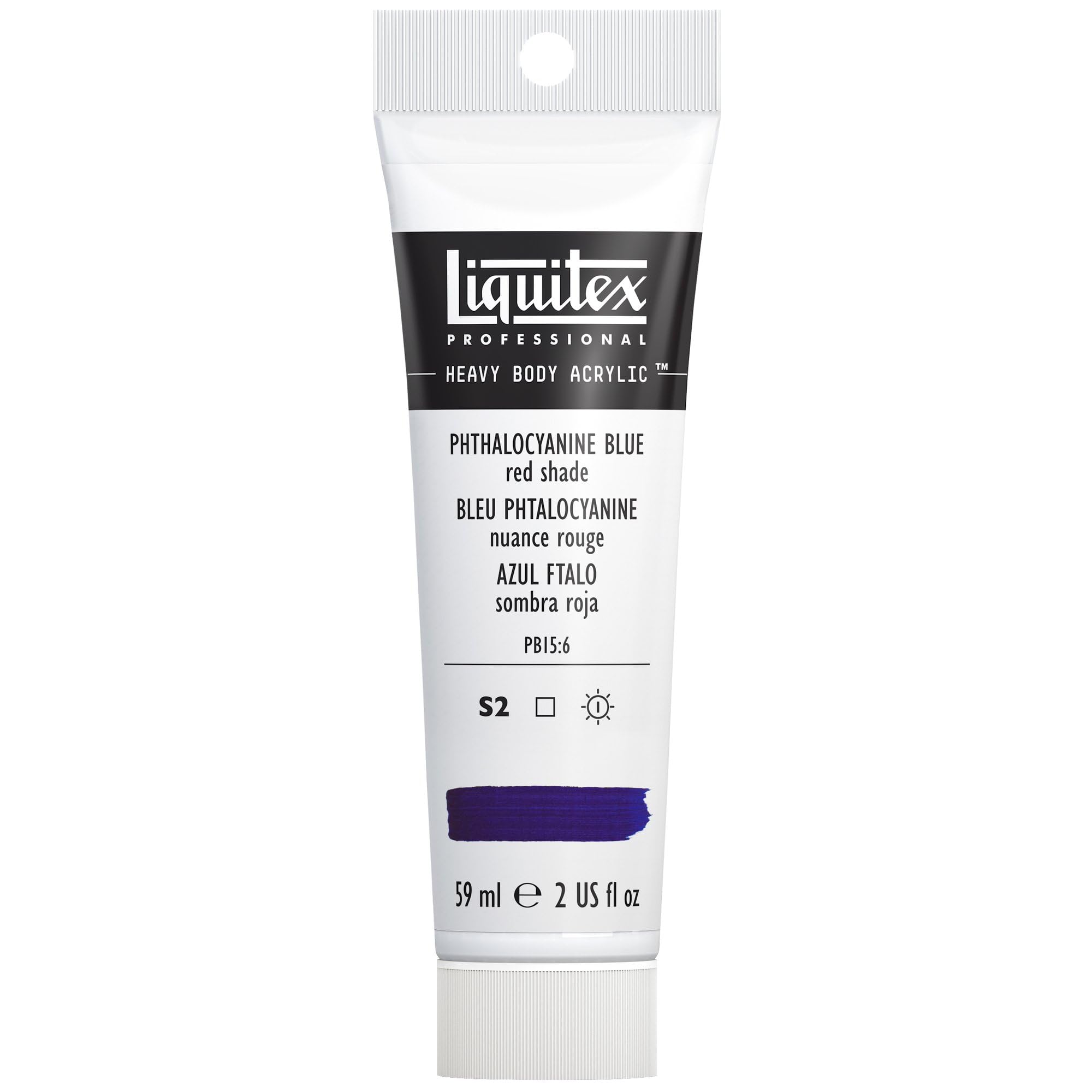 Liquitex 1045314 Professional Heavy Body Acrylfarbe in Künstlerqualität mit ausgezeichneter Lichtechtheit in buttriger Konsistenz, 59ml Tube - Phthaloblau (Rotton)