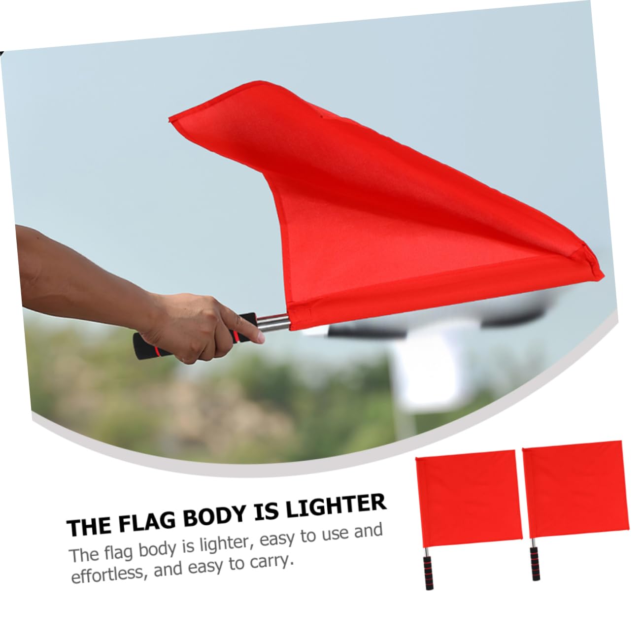 SUPVOX 4pcs Sports Referee Flags Emergency Signal Flags for Football Stainless Steel Poles Waving for Racing