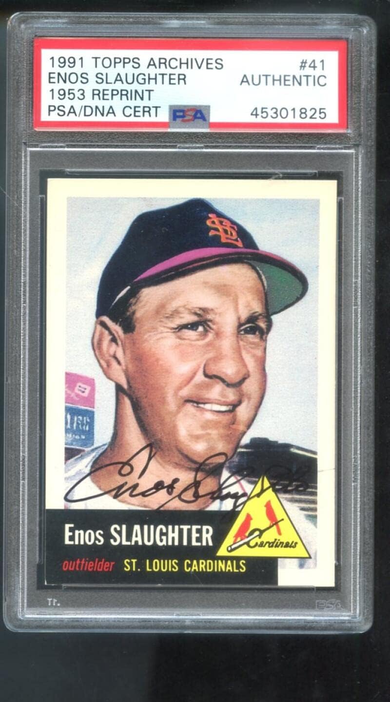 1991 Topps Archives 1953#41 Enos Slaughter Signed Autographed Autograph Auto PSA PSA/DNA COA Baseball Card