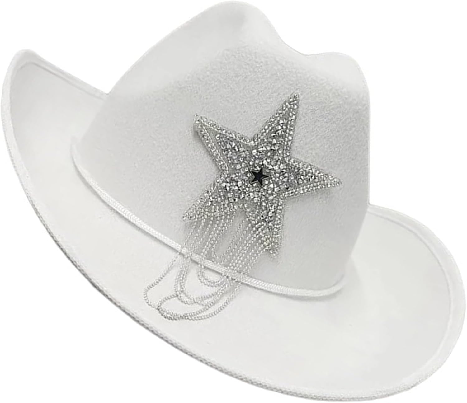 Cowboy hat,Denims Hat Wild Western Theme Party Hats Rhinestones Tassels Hats Costume for Carnivals and Theme Event