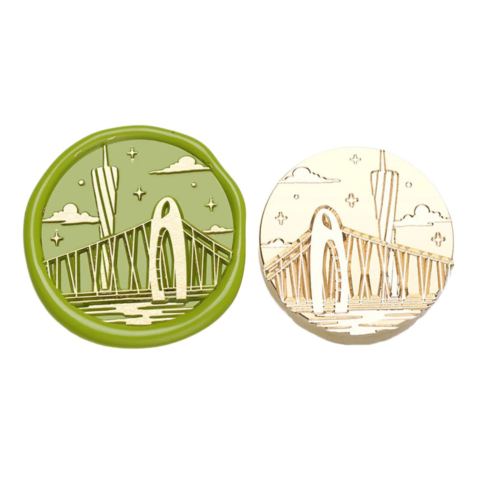 Tsophreniq Seal Stamp Head with Chinese City Famous Landmark Building Pattern for Seal Letter Envelope Card Scrapbooking Stamp