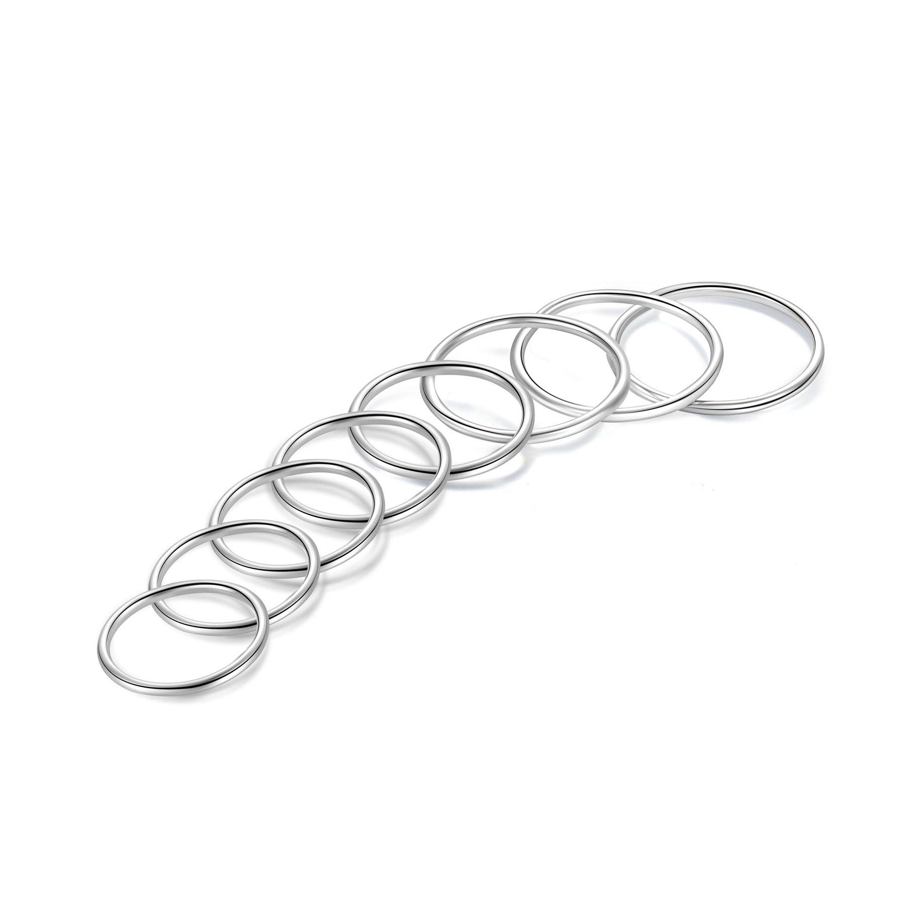 Anello Argento 925 Sterling Fedine Donna Anelli Sottili Stacking Midi Rings
