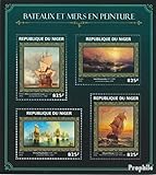 Gebiet: Niger Prophila Collection Niger 4392-4395 Kleinbogen (kompl. Ausg.) 2016 Schiffe und Meer in Gemälden (Briefmarken für Sammler) Seefahrt