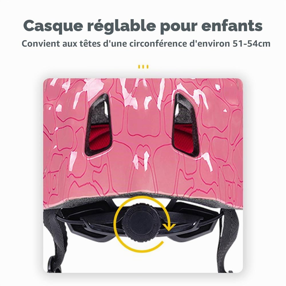 Kavolet Casque de vélo pour enfants, casque de skateboard pour enfants et petits enfants, casque dinosaure, pour filles et garçons Casque de skateboard réglable, casque de patinage respirant, casque