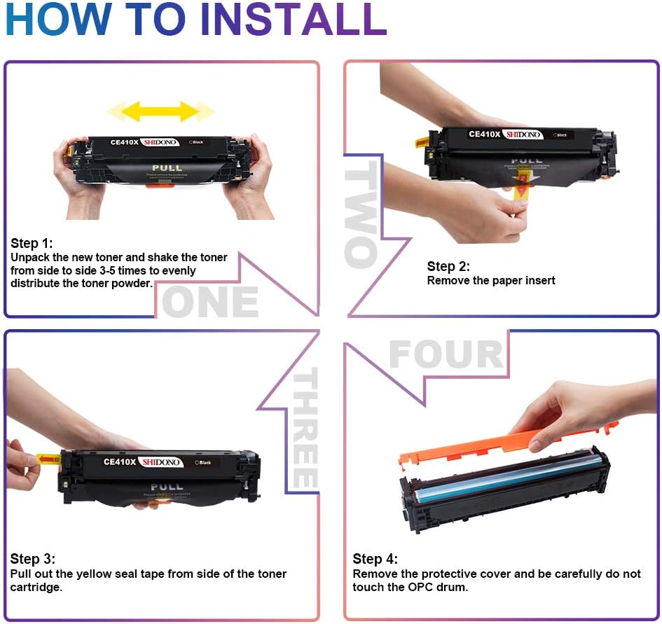Review Product Shidono Remanufactured Toner Cartridge Replacement for HP 305X 305A Fits with HP Laserjet Pro 400 Color M451dw/M451dn/M451nw/M375nw/M475dn/M475dw Printer,[4-Pack, 1Black/1Cyan/1Yellow/1Magenta]