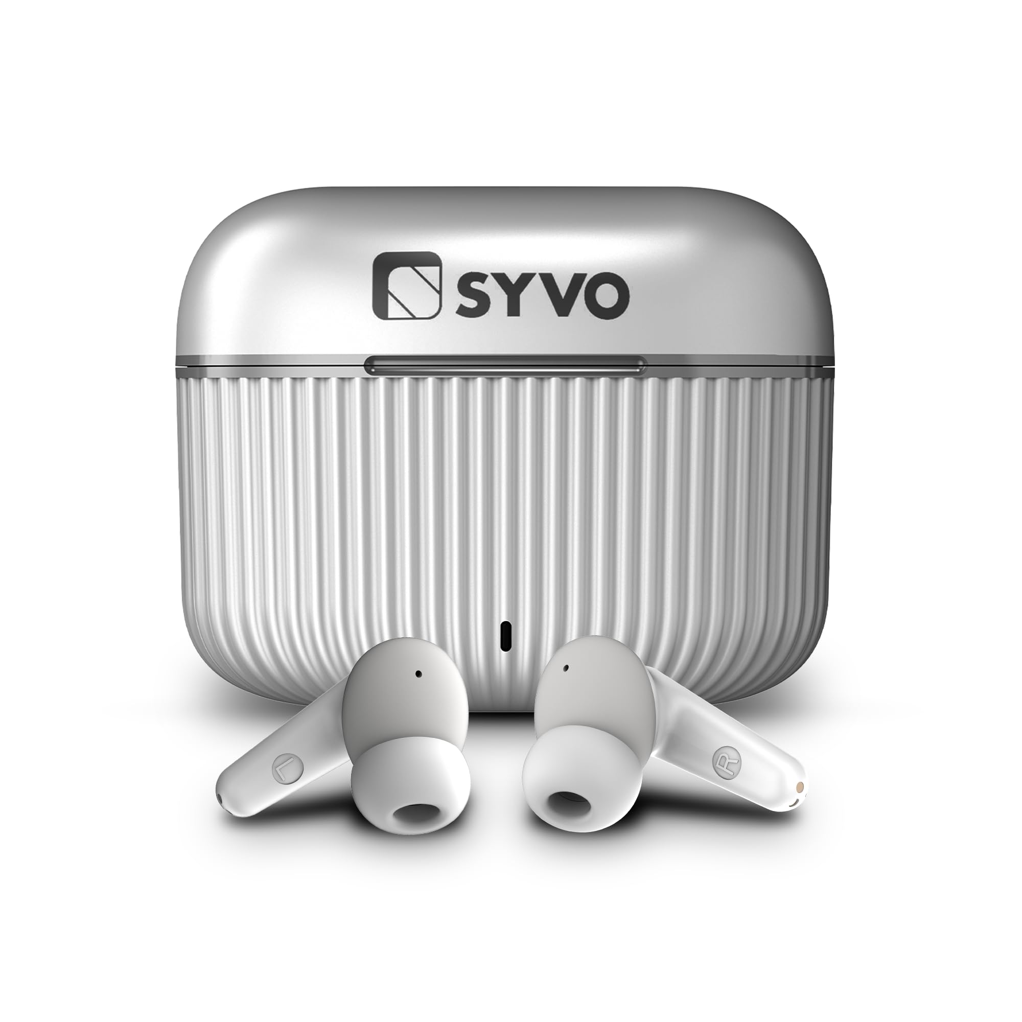 SYVO S40 Truly Wireless Bluetooth in Ear Earbuds with Upto 24H Case Battery, Noise Cancellation, 4 Mic, 45ms Low Latency, 13mm Drivers, Type-C Fast Ch...