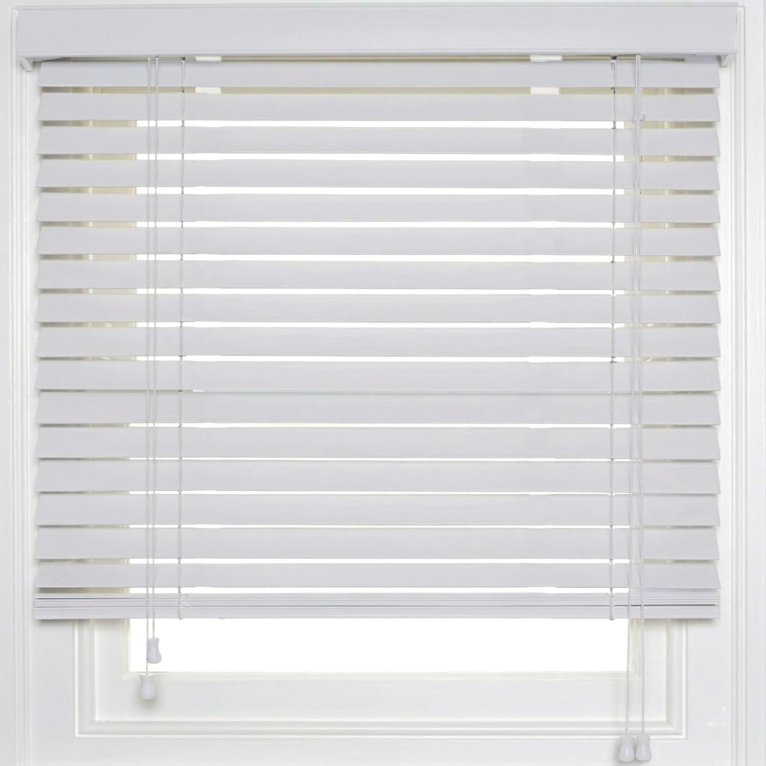 Rehan & Co Faux Wood Blind Window Venetian Blind White String 130W x 213Hcm