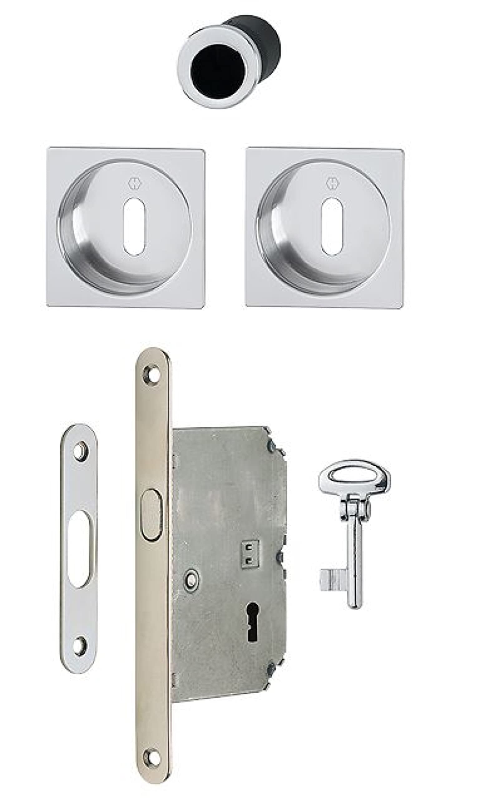 HOPPELock + Toilet Bowl + Finger 4921 Key L Square for Sliding Door - Polished Chrome - 3948147