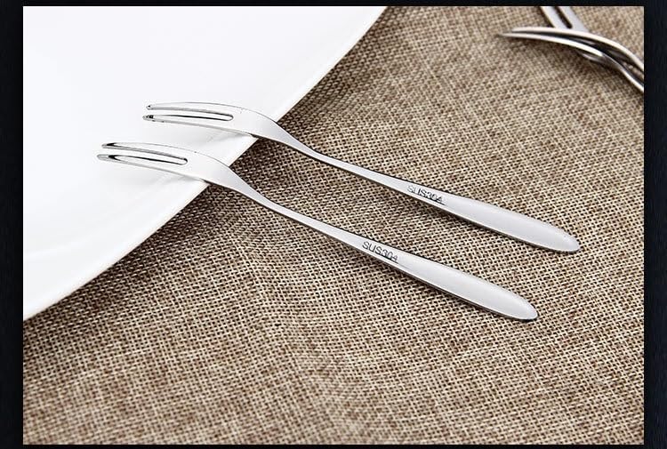 Silverware Set, 5/20/30/40/50/60 Pieces 304 Stainless Steel Fruit Fork Two-tine Fork Dinner Fork Snack Cake Fork Dessert Fork(Size:12Set-60Pcs)