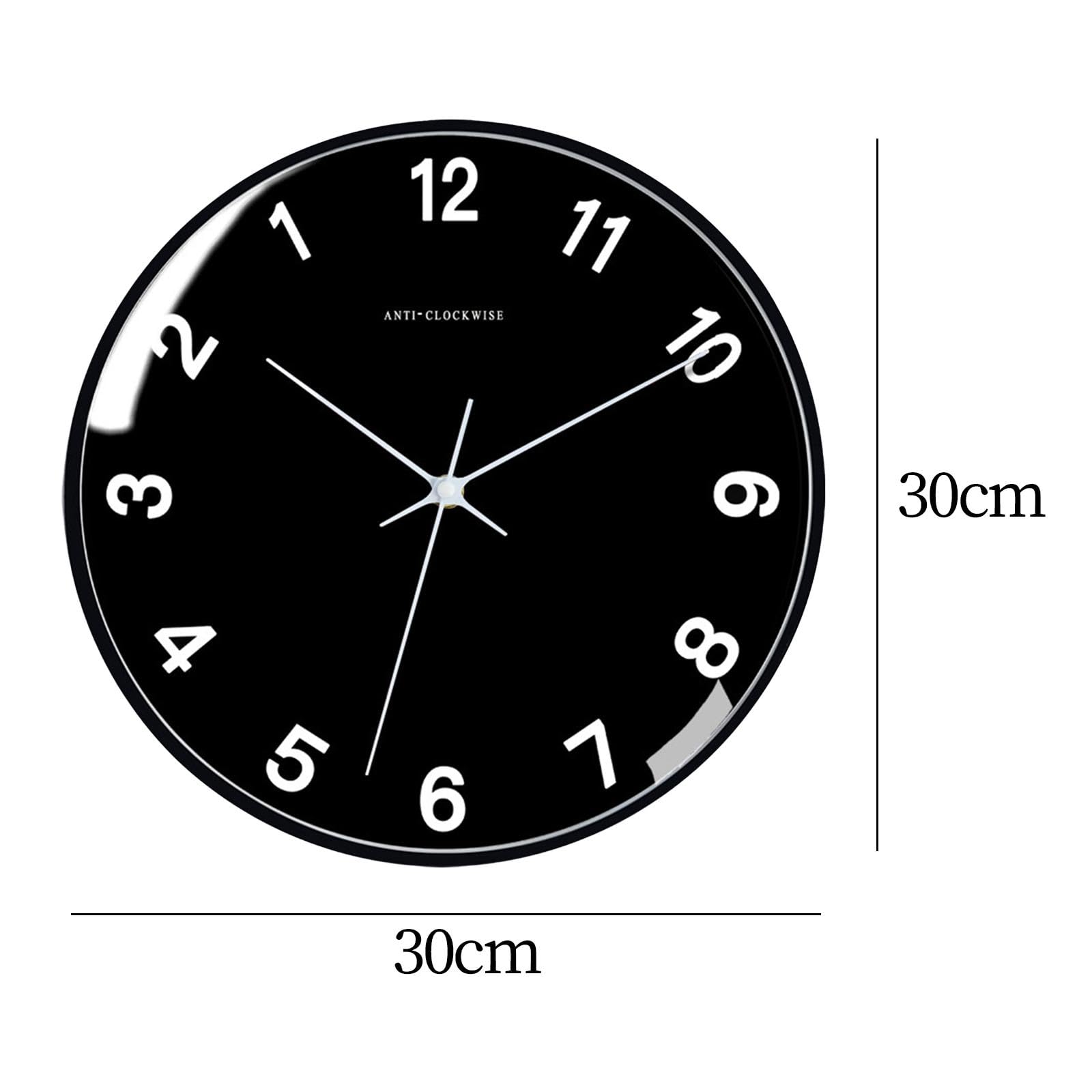 Orologio da Parete, Orologio inverso, Orologio da Parete in Senso antiorario, Decorazione Artistica da Parete, 12" per casa, Ufficio, Cucina, Soggiorno, Stile A