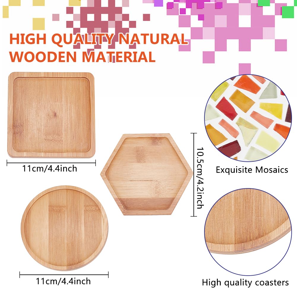 WEBEEDY Kit di sottobicchieri a mosaico fai da te, colori misti, piastrelle a mosaico in vetro fai da te, per artigianato, sottobicchiere per tazza da bere, set artigianale fatto a mano, con