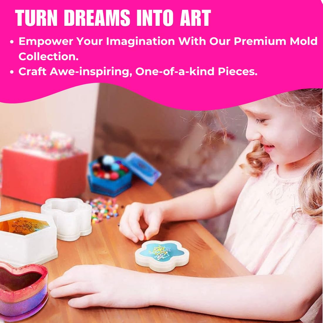 Oytra Resin Art Mould Set - 4 Piece Silicone Molds -8