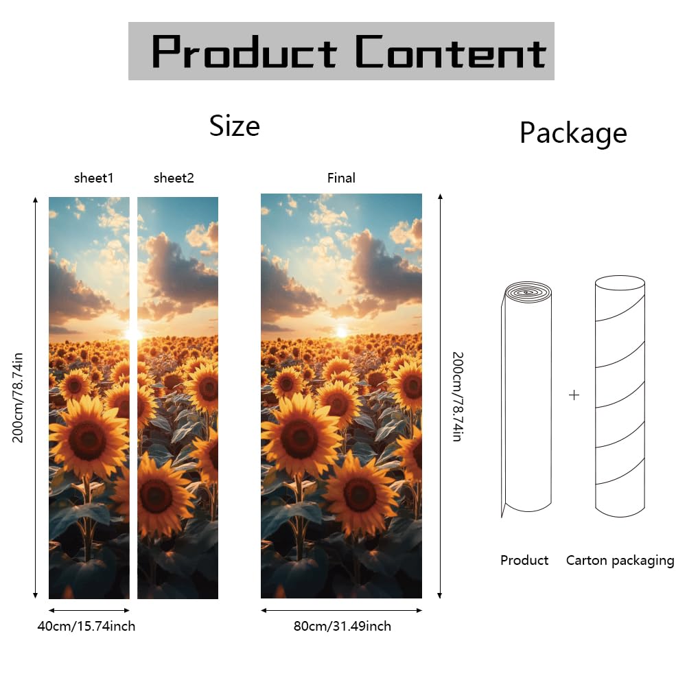 Arricraft 2 Stück Türaufkleber Mandala - 80x200cm PVC Wandbilder Selbstklebend