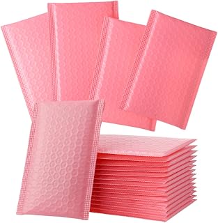 Veemoon 60piezas Bolsas De Burbujas Autoadhesivas Para Envíos Sobres De Burbujas Para Embalaje Para Protección De Productos y Envío De Paquetes Color Rosa
