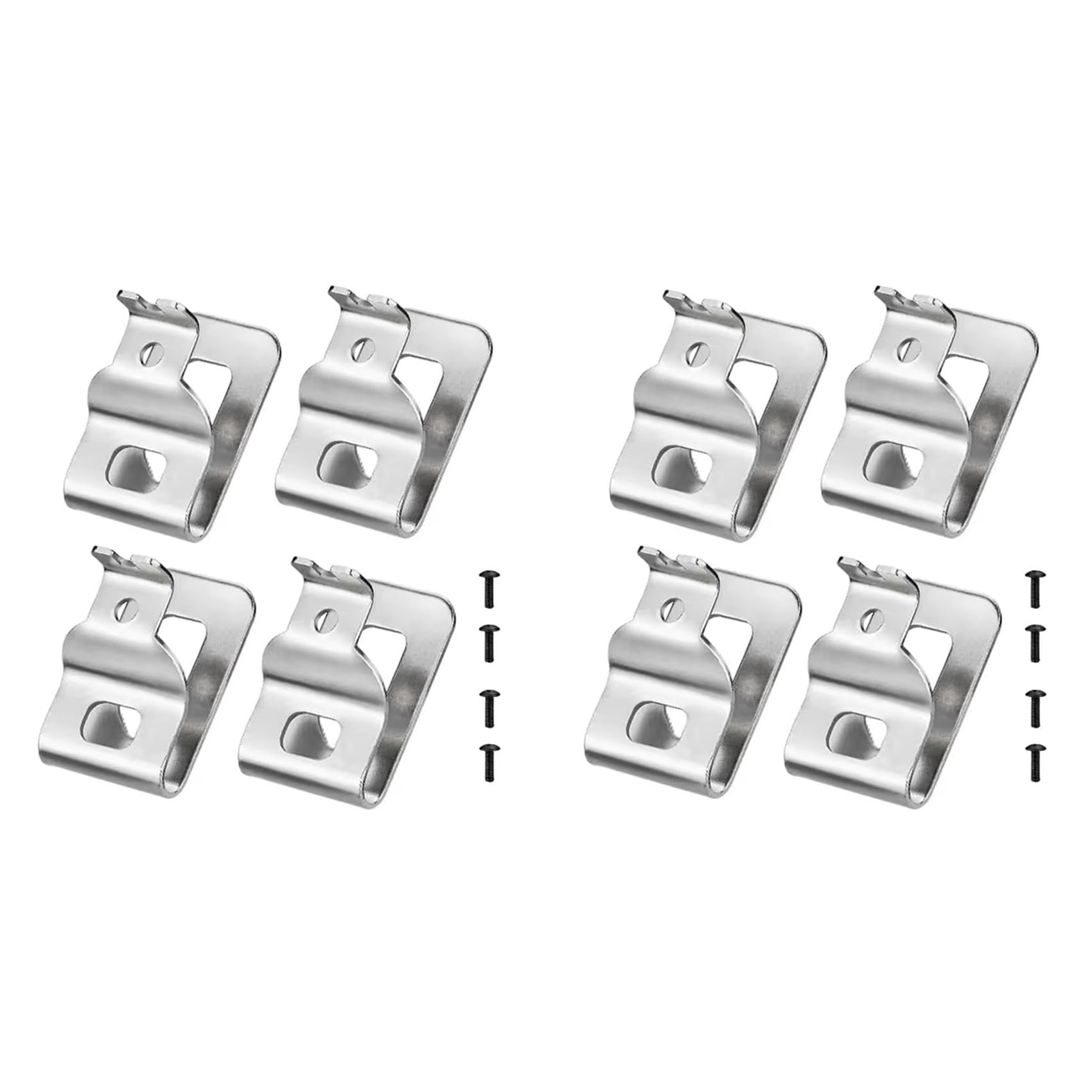 Jnchdghwa Silver Belt Clips, 8Pcs Drill Tool Clips Hook Kit With Screws For N268241 For 20V Power Tools Dcd980 Dcd985 Dcd980l2 Dcd985l2