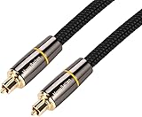 Mountbatten Câble Audio Optique numérique Toslink Lead pour [S/PDIF] Home Theater, Sony Samsung LG Philips, Apple TV, PS4 Xbox Playstation. Câble de Fibre tressé avec connecteurs en métal plaqué Or.