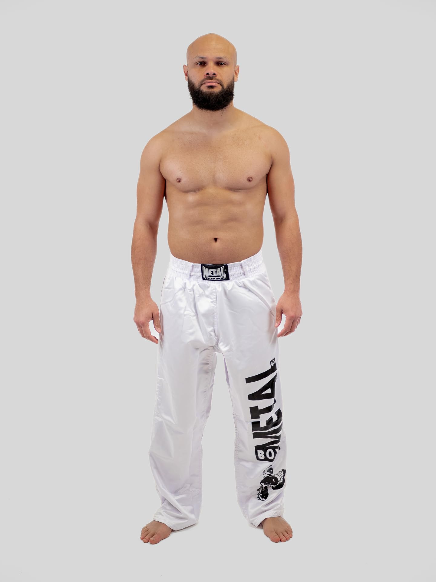 Pantalon Metal Blanc Taille 160cm Metal Boxe pour les entraînements