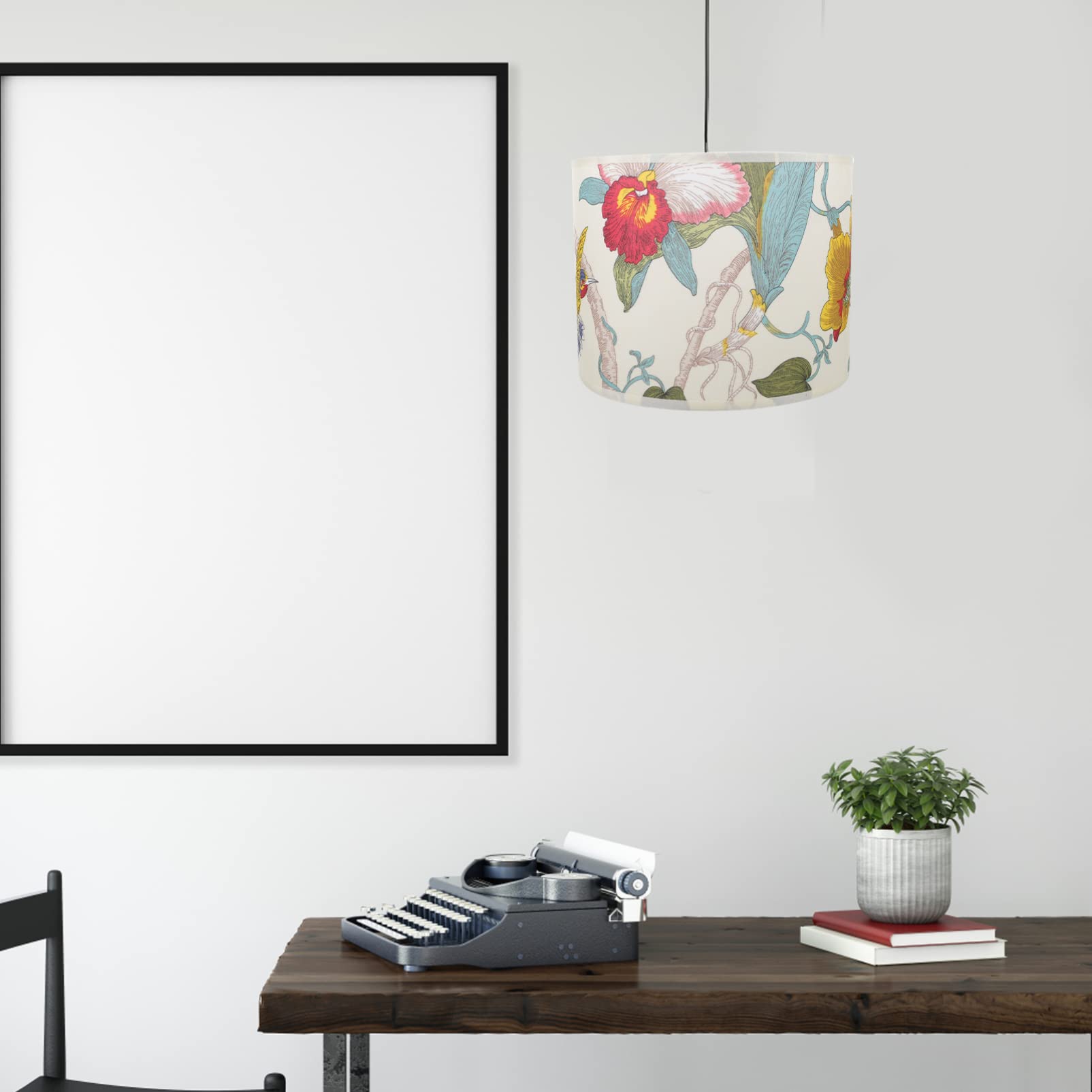 Uonlytech Paralume Lampade da Tavolo da Terra per e Decorazione Elegante a Tamburo Floreale Leggero Interni e Camera da Letto