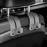 SNAHLPER 2 Stücke Autositz Doppelhaken für Mercedes EQA 2021, Auto Kopfstützen Haken, Multifunktionale Lagerung Hake, zum Aufhängen von Taschen,Grey