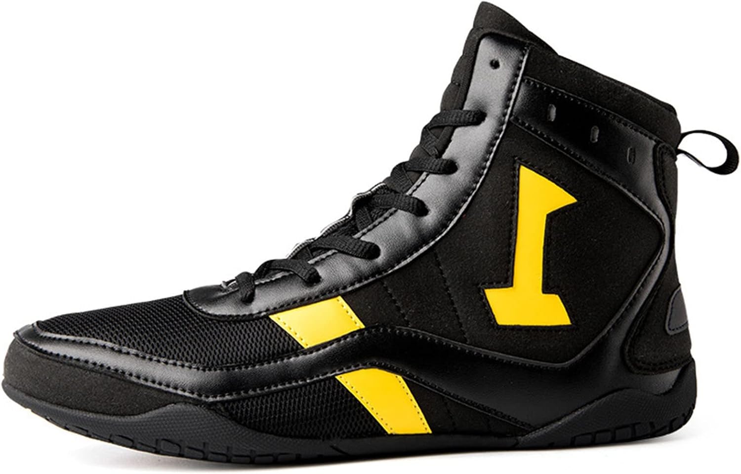 AIRFUL Men's Boxing Boots Fashion Kickboxing Sneakers Lightweight Breathable Squat Shoes Mesh Casual Wrestling Trainers (Color : Black, Size : 5.5 Women/4 Men)