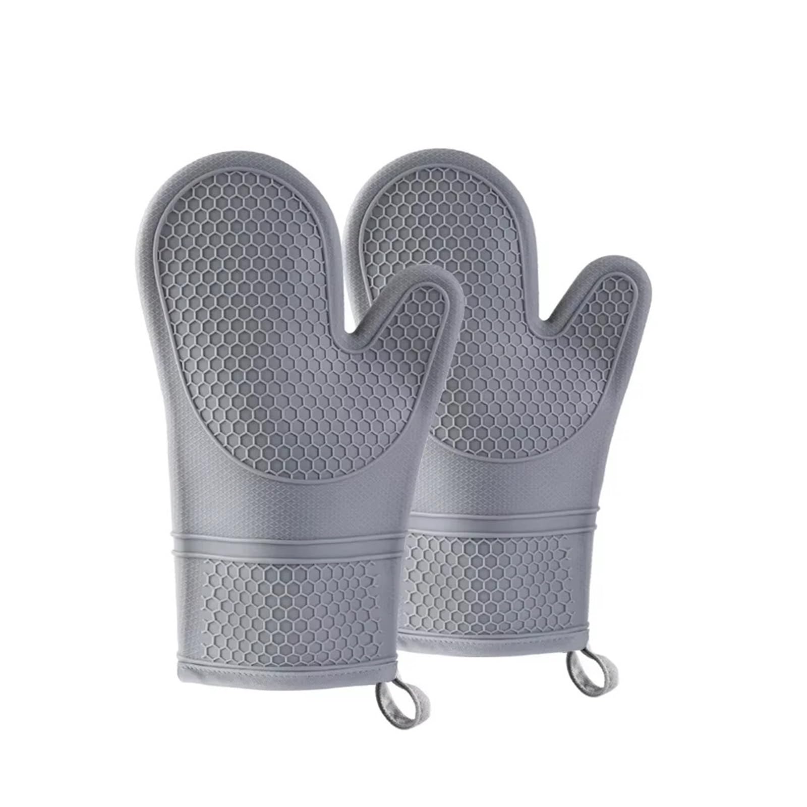 Gants four en silicone isolant gants de cuisine antidérapants et maniques gris