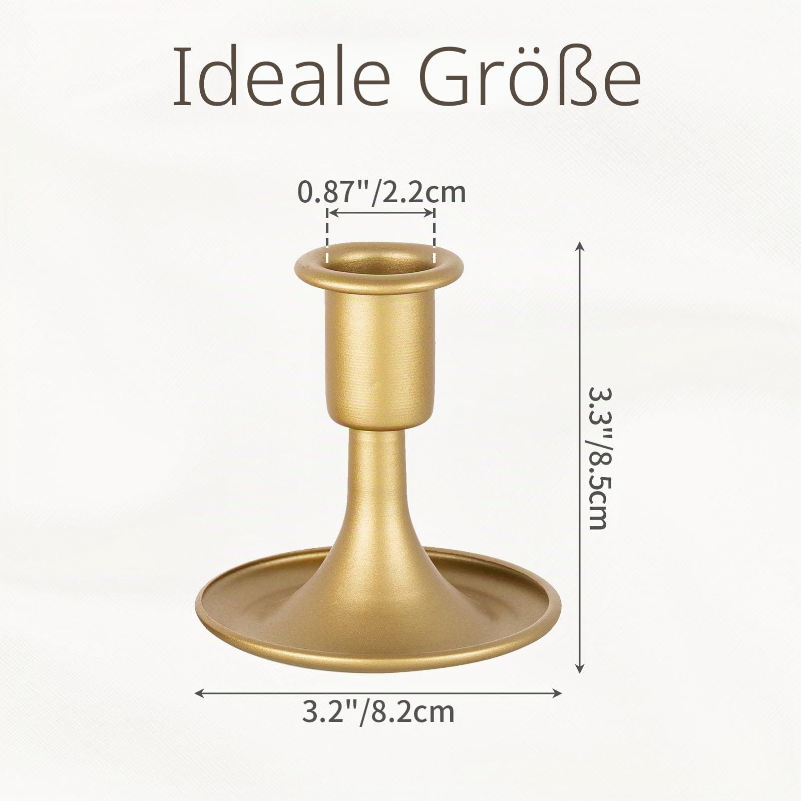 Matte Gold Kerzenhalter Vintage: 24 Stück Kleiner Stabekerzenhalter | für 2,2 cm Spitzkerzen, Metall Kerzenständer für Tischdeko, Hochzeiten, Weihnachten, Partys, Kamin, Fensterbank, Wohnzimmer