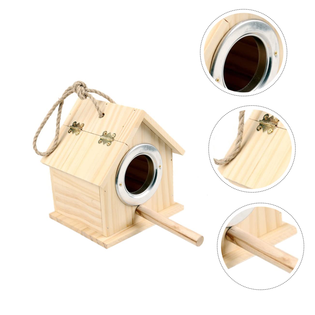 VANZACK Holz Papageienhaus Hängendes Vogelnest Papageienzuchtkasten Vogelinkubationskasten Haustierbedarf Brutkasten Für Innen Und Außen Nutzung Pet Nest Zubehör