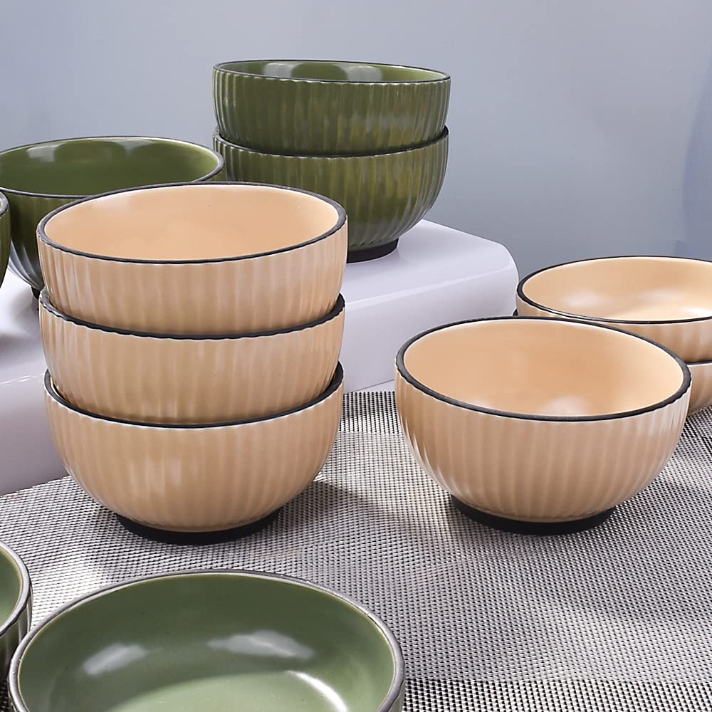 Generic Lot De 4 Bols à Soupe En Céramique, Gaufrés, Pour Céréales