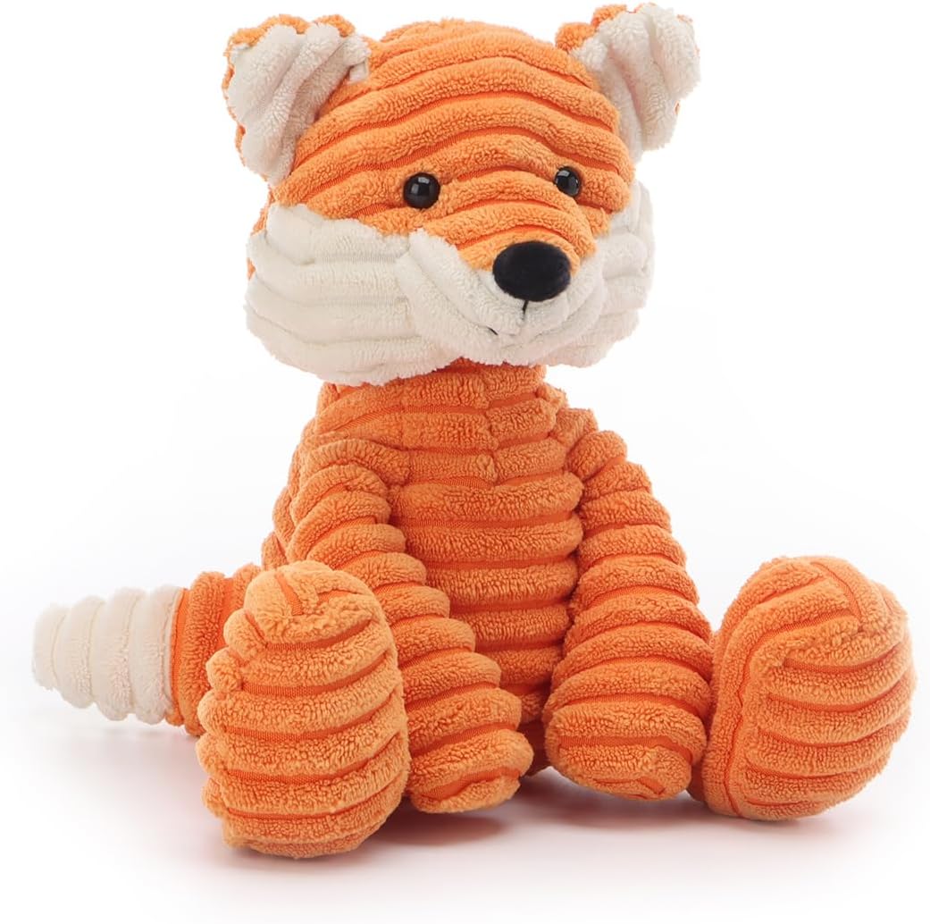 Apricot Lamb Toys Plush Corduroy Fox Stuffed Animal Soft Cuddly Perfect for Child (Corduroy Fox,7.9 Inches)