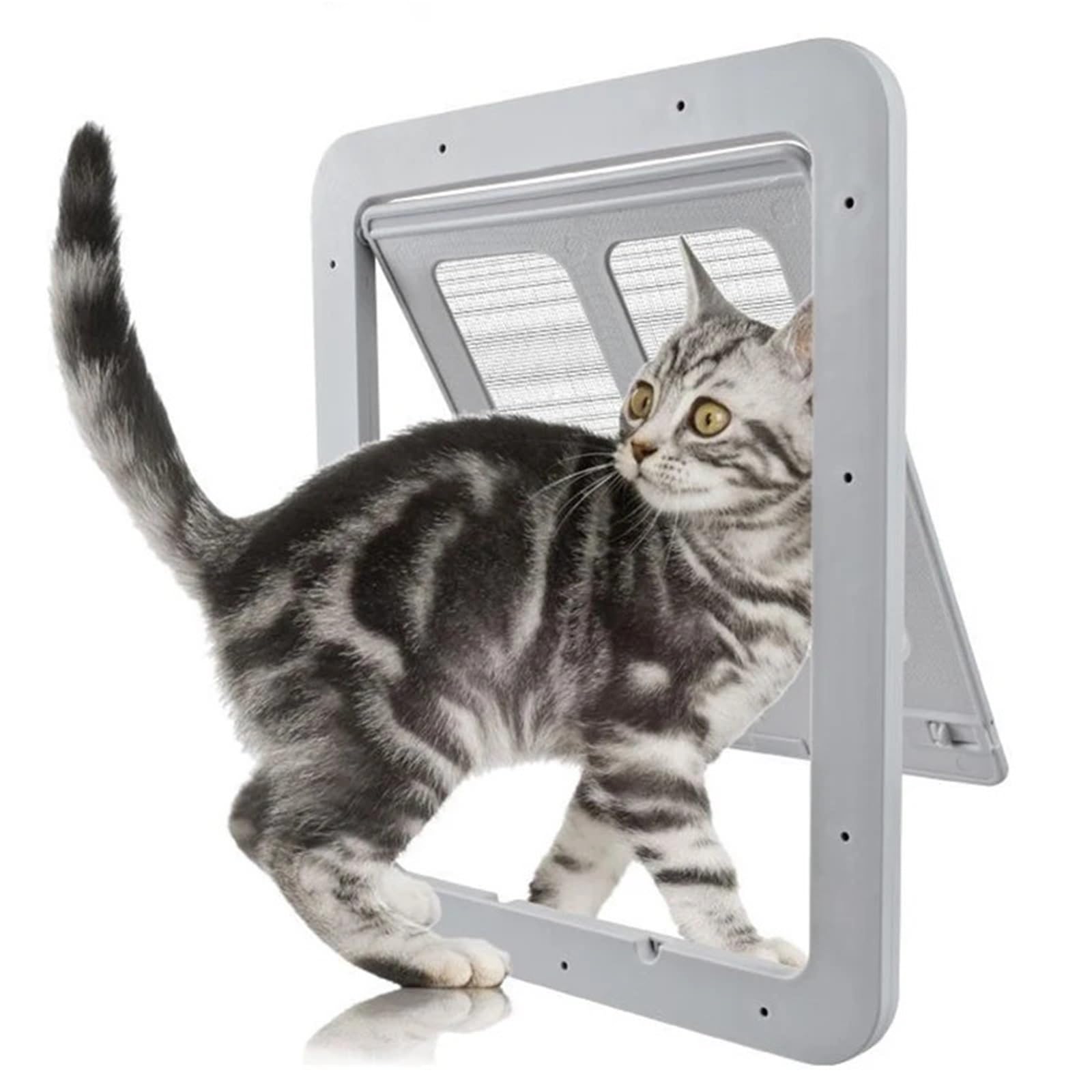 Puerta Interior for Gatos, Puertas Altas de Malla, Pantalla Colgante con imán, Ventana de posicionamiento, Entrada, Salida, Puerta for Gatitos, Suministros for Mascotas(Black Small)