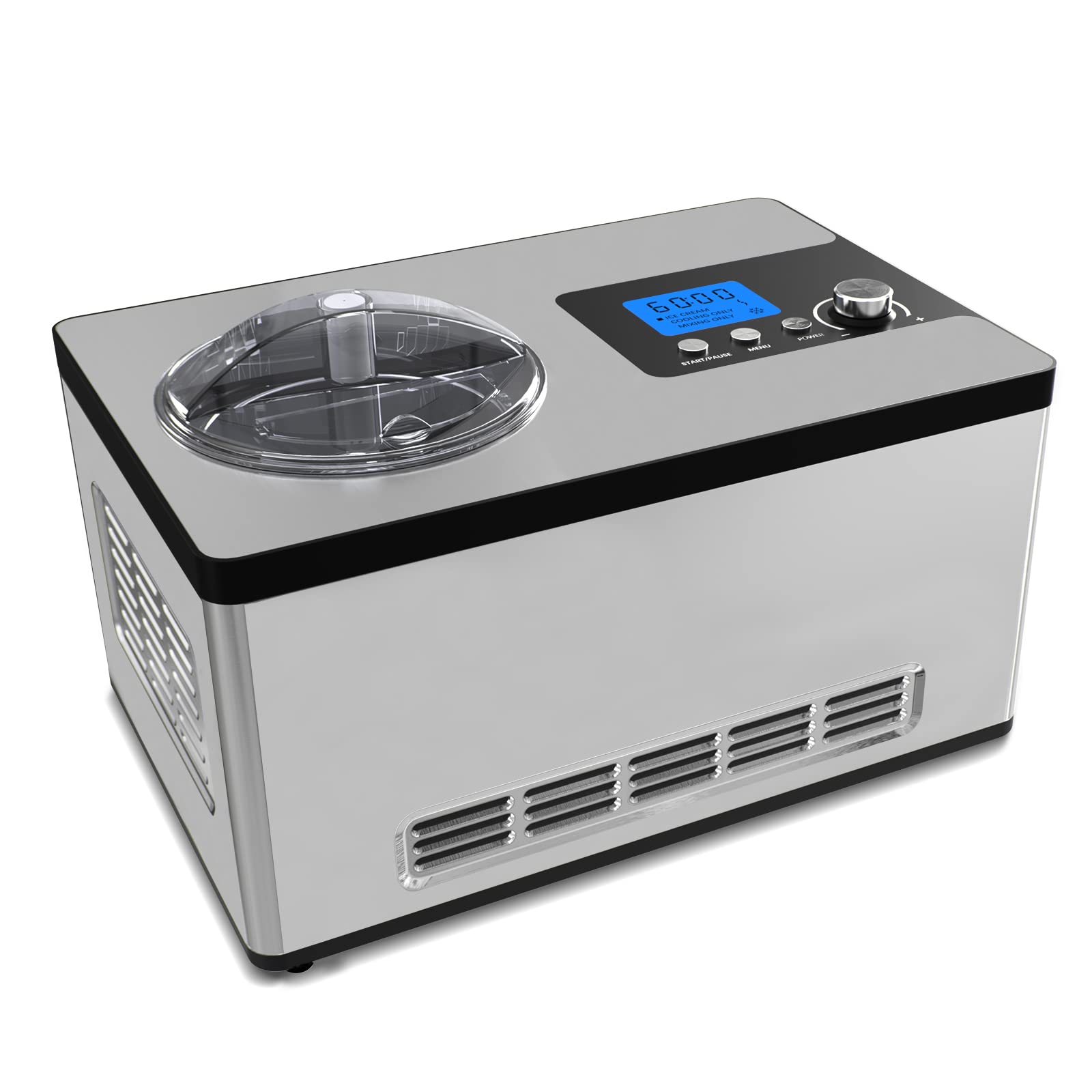 Sparkfire Automatic Ice Cream Maker 2 1 Quart Electric Cream Maker Machine with Compressor LCD Display No Pre-Freezing