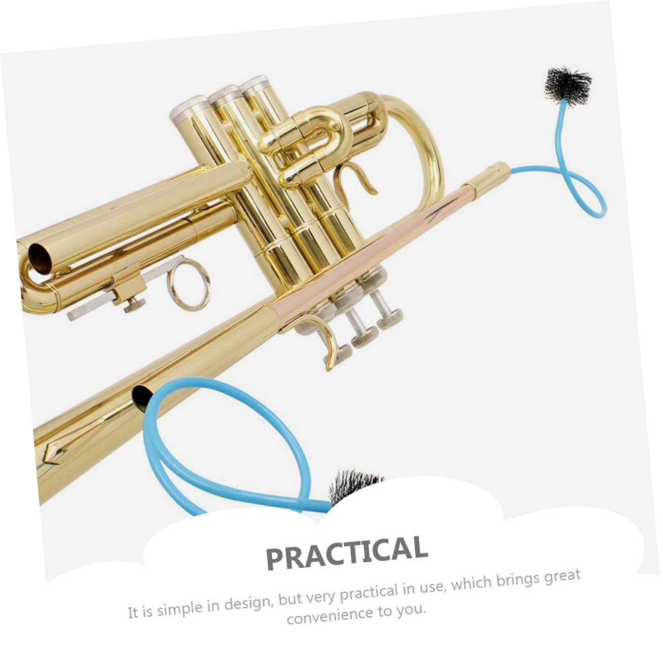 ERINGOGO 1Set Trumpet Cleaning Kit with Flexible Brush Stand Gloves Mute Compact Durable Accessories for Professional Maintenance and Care of Trumpet Instruments