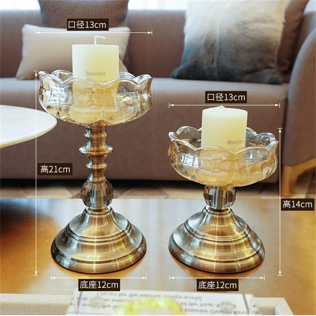 European Retro Candle Table Set up Glass Model Room Living Decoration Wedding Romantic Candlelight Dinner Props