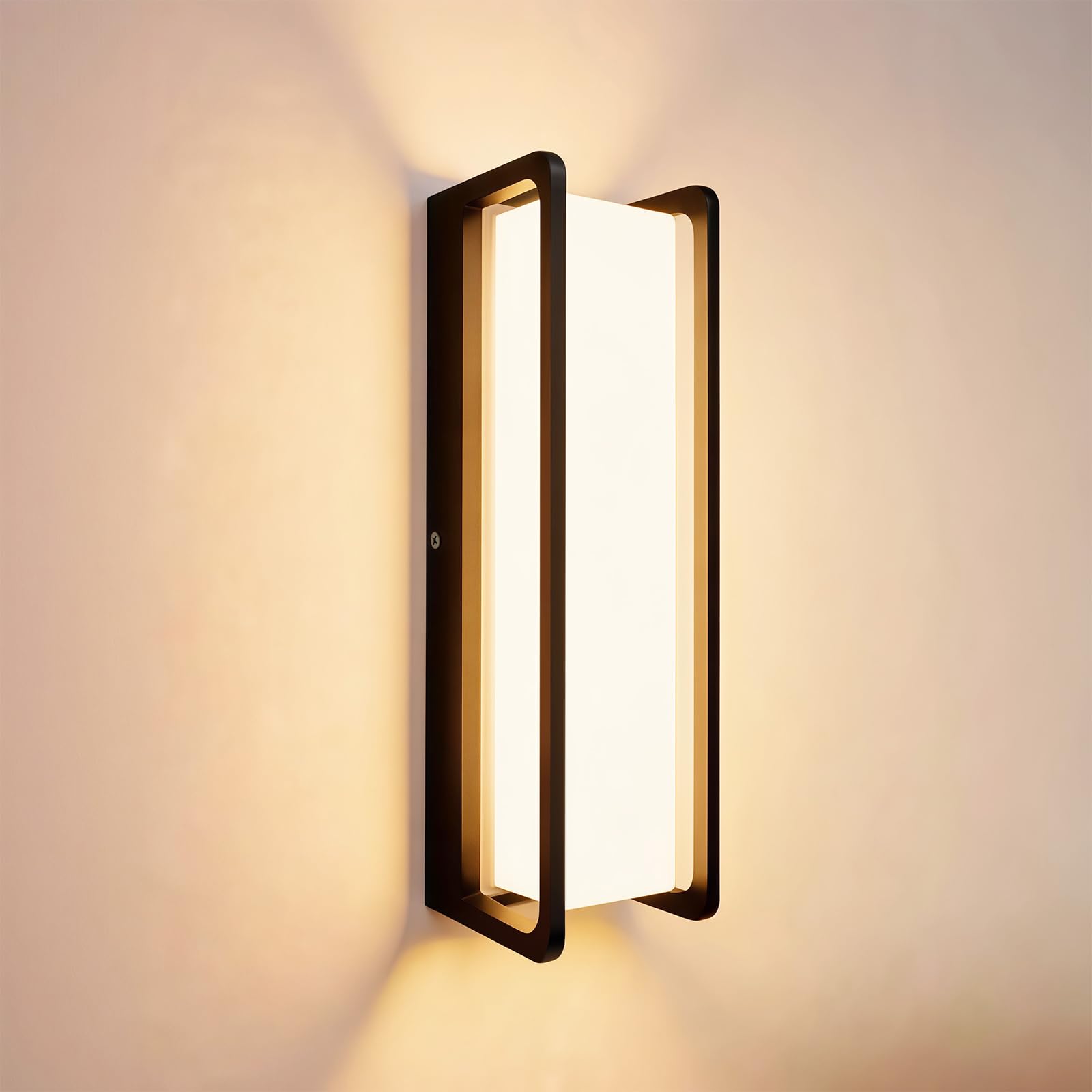 Applique da Parete Interno 24W | lampada da parete IP65 Impermeabile Alluminio,Bianca Calda 3000K, Applique da Esterno Moderna per Giardino, Terrazza e Garage