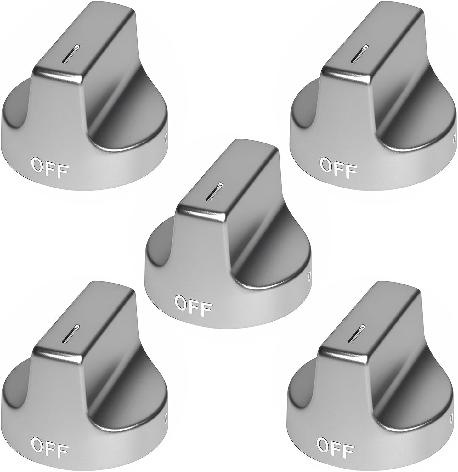 5 Pack Stove Knob Replacement W10850015 W11239985 Compatible with Whirlpool Gas Range Oven Knobs Replacements