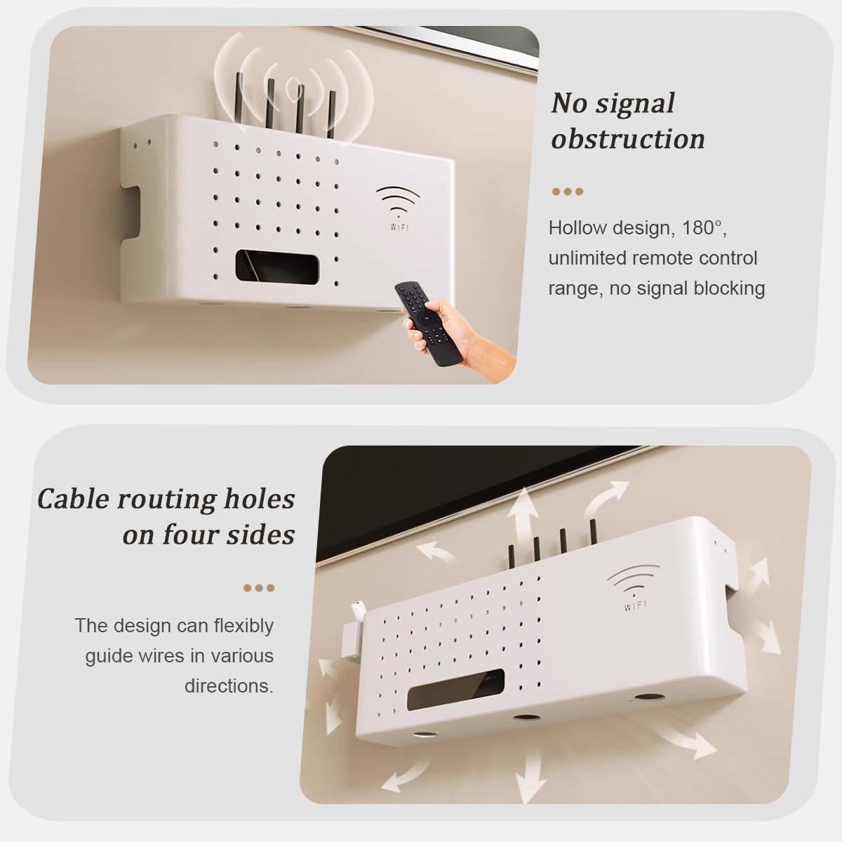 Bezprzewodowe pudełko do przechowywania routera WiFi, montowane na ścianie, zarządzanie kablami, szafka ukrywająca router, do domu i biura, dekoracja salonu