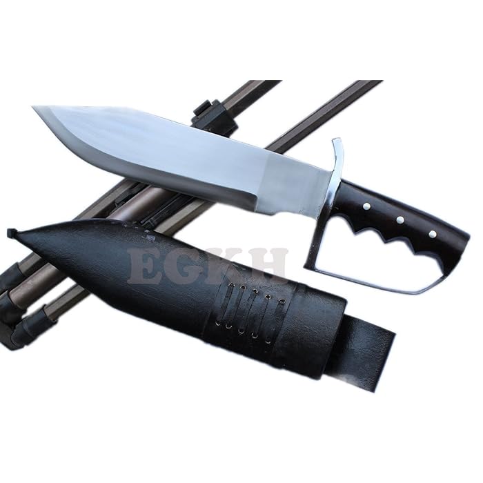 Buy EGKH 13" Large Fighting DGuard Bowie,Outdoor Khukuri Knife, Kukri Blade Machete Handmade
