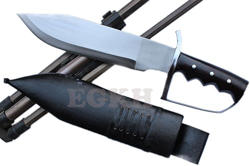 -Bowi grande de lucha D-Guard de 13 pulgadas, cuchillo Khukuri para exteriores, machete de hoja Kukri - Hecho a mano por EGKH Khukuri House Nepal