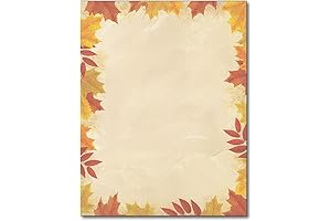 Autumn Leaves Border Stationery - Perfect for Fall Notes and Letters
